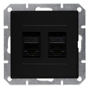 Datová zásuvka 2x8 pin modul Premium - černá