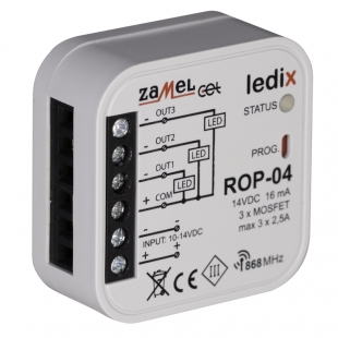 Bezdrátový přijímač krabicový 3-kanálový ROP-04