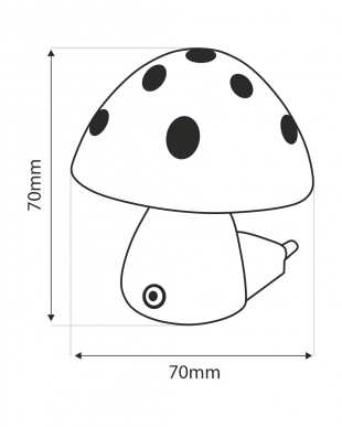 LED 0,5W noční světlo se senzorem soumraku - Muchomůrka - TR-015M