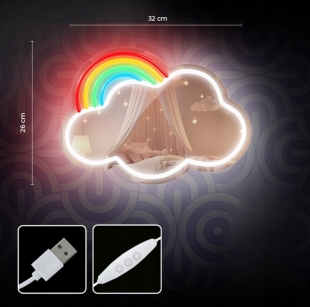 Neonové zrcadlo LED Cloud multicolor